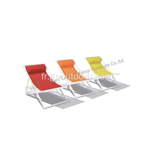 Chaise de plage en aluminium enduit de poudre de conception spéciale